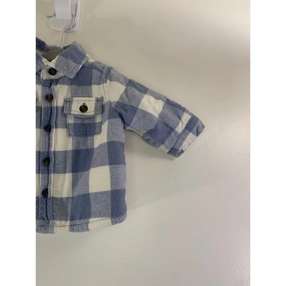 CARTER’S Boy’s Checked Sherpa Flannel Shirt / Size: 3 Months